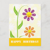 Joyeuses Fleurs Bonne Carte postale Anniversaire (Devant)