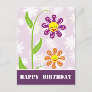 Joyeuses Fleurs Bonne Carte postale Anniversaire