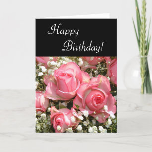 Joyeuses fleurs d'anniversaire   Carte verticale