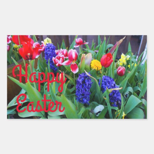 Joyeuses fleurs de printemps de Pâques Stickers #3 (Devant)