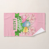 Joyeuses Fleurs Et Oeufs Roses De Pâques (Serviette à main)