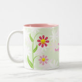 Joyeuses fleurs Fête des mères mignonne mug (Gauche)