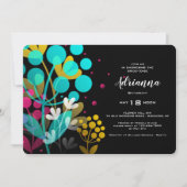 Joyeuses Fleurs nuptiales Invitation douche nuptia (Devant)