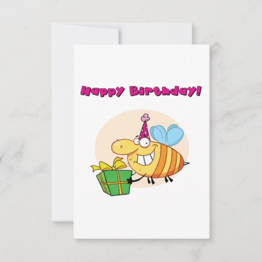Joyeuses invitations d'abeilles d'anniversaire (Devant)