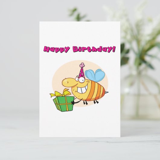 Joyeuses invitations d'abeilles d'anniversaire (Debout devant)
