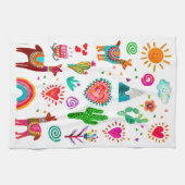 Joyeuses lamas & Coeurs Serviettes de cuisine simp (Horizontal)