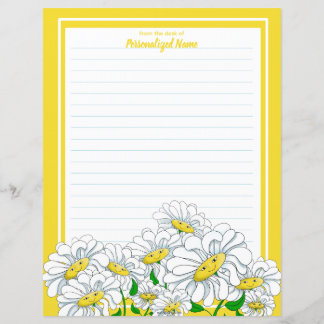 Joyeuses marguerites Feuille papier en ligne jaune