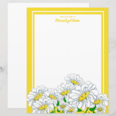 Joyeuses marguerites feuille papier jaune blanc no (Devant / Derrière)