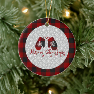 Joyeuses mitaines de Noël Ornement en céramique