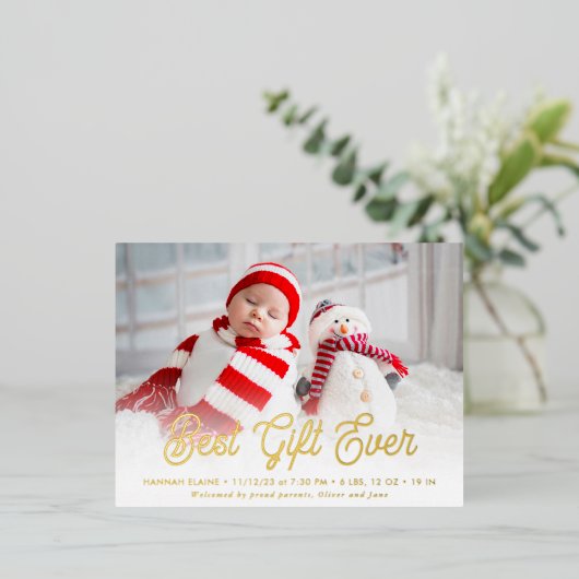 Joyeuses nouvelles vacances faire-part de naissanc (Debout devant)