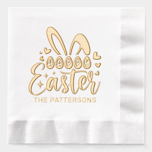 Joyeuses Oreilles de lapin de Pâques Nom personnal (Recto)
