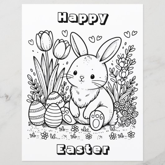 Joyeuses pages de coloriage de Pâques (Devant)