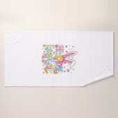 Joyeuses Pâques 2026 Mignon Lapin Jour de Pâques F (Serviette de bain)