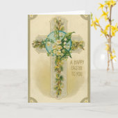 Joyeuses Pâques à Vous - Carte Postale Antique, (Fleur jaune)