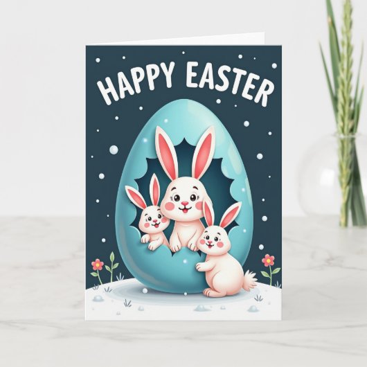 Joyeuses Pâques Amis Carte Mignonne (Devant)