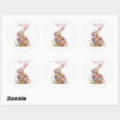 Joyeuses Pâques Autocollant Rond Classique (Feuille)