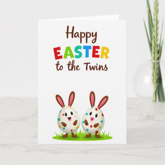 Joyeuses Pâques aux Jumeaux Carte (Devant)