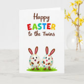 Joyeuses Pâques aux Jumeaux Carte (Fleur jaune)