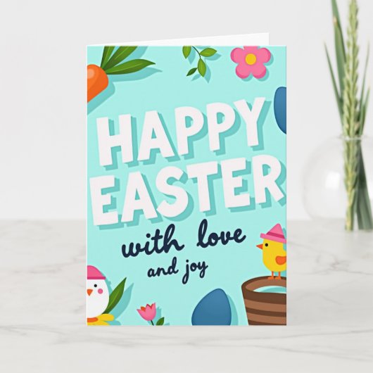 Joyeuses Pâques avec carte d'amour (Devant)