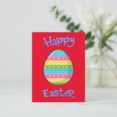 Joyeuses Pâques avec carte postale d'oeuf (Debout devant)