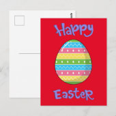 Joyeuses Pâques avec carte postale d'oeuf (Devant / Derrière)