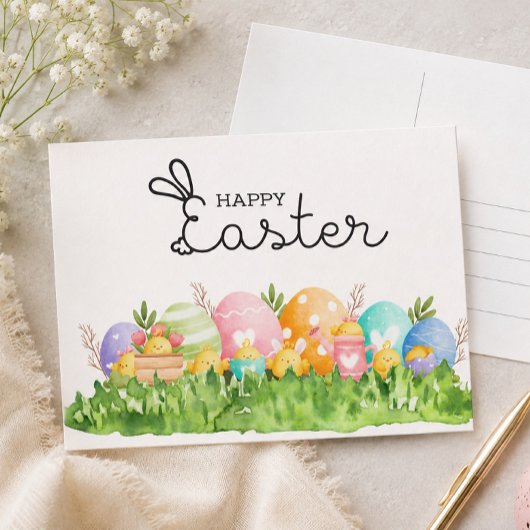 Joyeuses Pâques avec Œufs Carte postale