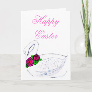 Joyeuses Pâques carte cygne