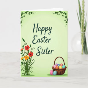 Joyeuses Pâques Carte de printemps pour sœur