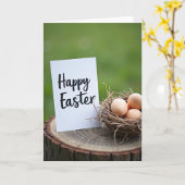 Joyeuses Pâques Carte de Scène Rustique (Fleur jaune)