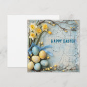 Joyeuses Pâques carte de vœux rétro (Devant / Derrière)