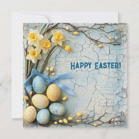 Joyeuses Pâques carte de vœux rétro (Devant)
