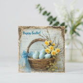 Joyeuses Pâques carte de vœux vintage (Debout devant)