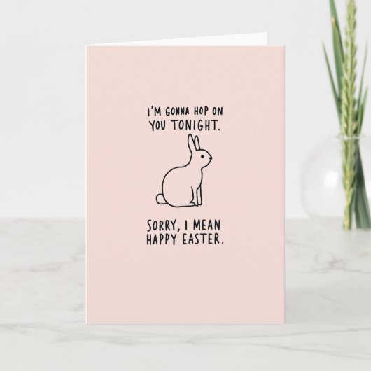 Joyeuses Pâques Carte Drôle de Lapin (Devant)