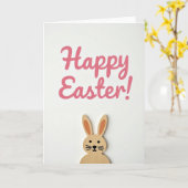Joyeuses Pâques Carte en Bois Simple (Fleur jaune)