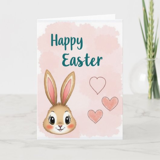 Joyeuses Pâques Carte Lapin (Devant)