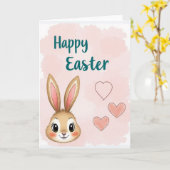 Joyeuses Pâques Carte Lapin (Fleur jaune)