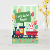 Joyeuses Pâques Chéri Carte de Train (Fleur jaune)
