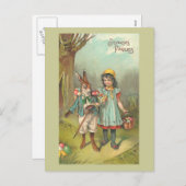 Joyeuses Pâques Cute  Easter Feestdagenkaart (Voorkant / Achterkant)