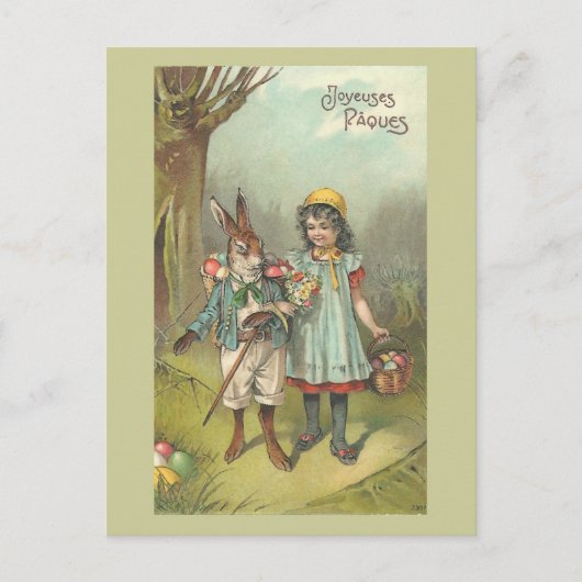 Joyeuses Pâques Cute  Easter Feestdagenkaart (Voorkant)