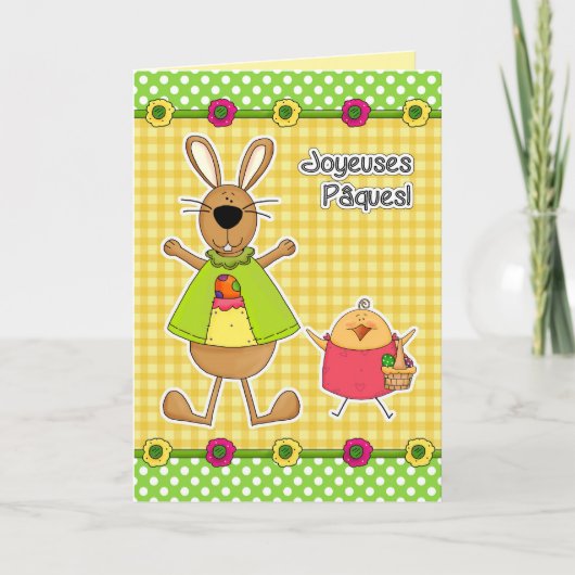 Joyeuses Pâques Easter Kaart in het Frans (Voorkant)