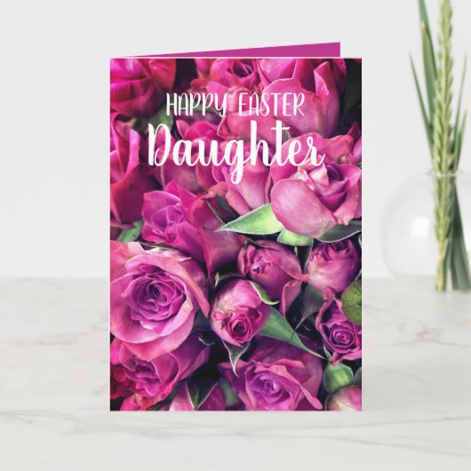 Joyeuses Pâques Fille Cartes Roses Roses (Devant)