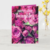 Joyeuses Pâques Fille Cartes Roses Roses (Fleur jaune)
