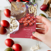 Joyeuses Pâques grecques avec la carte de pain Tso