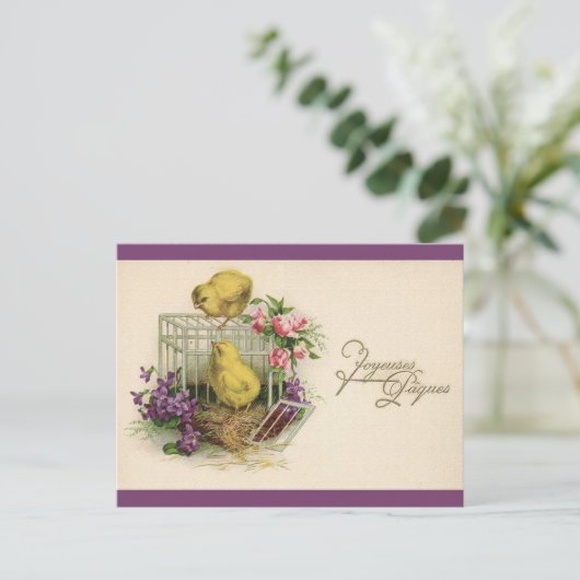 Joyeuses Paques (Happy Easter) Feestdagenkaart (Staand voorkant)