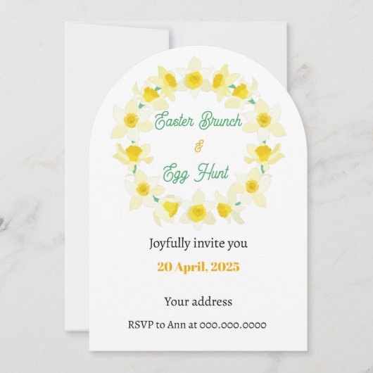 Joyeuses Pâques. Invitation (Devant)