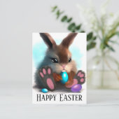 Joyeuses Pâques Lapin et Carte postale d'œufs (Debout devant)