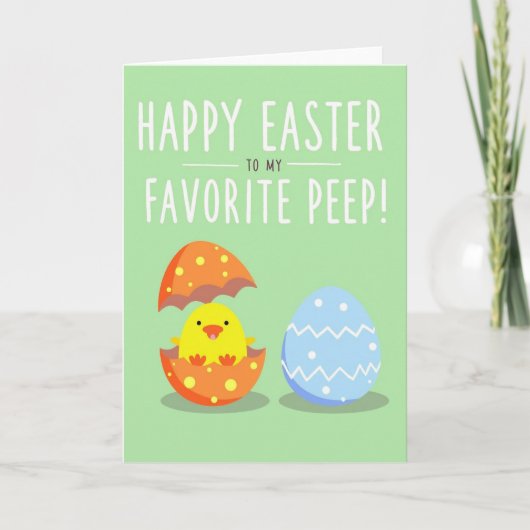 Joyeuses Pâques Ma Carte de Poussin Préféré (Devant)
