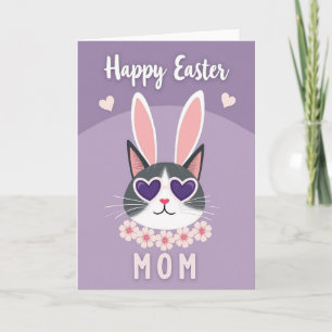Joyeuses Pâques Maman Carte d'Art de Chat