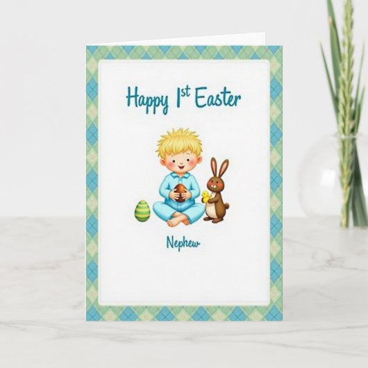 Joyeuses Pâques Neveu Première Carte (Devant)