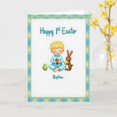 Joyeuses Pâques Neveu Première Carte (Fleur jaune)